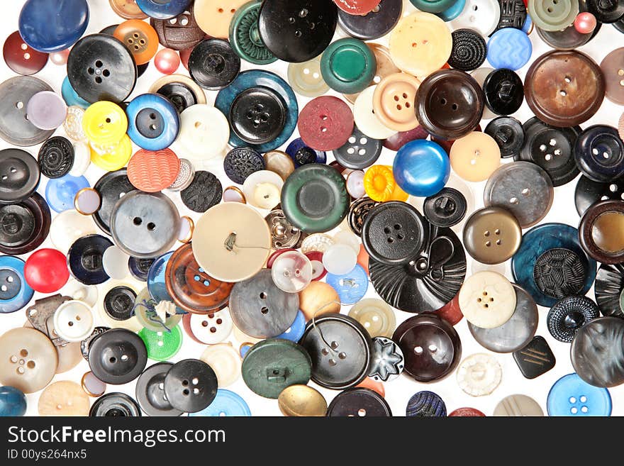 Many buttons in the heap. Many buttons in the heap