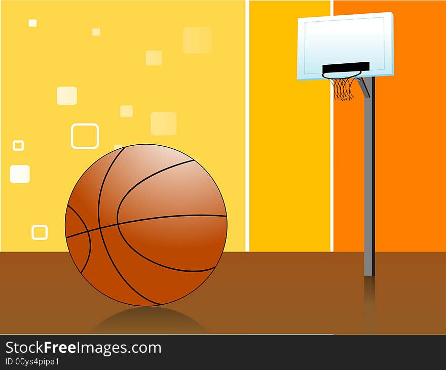 Ball and net on abstract background