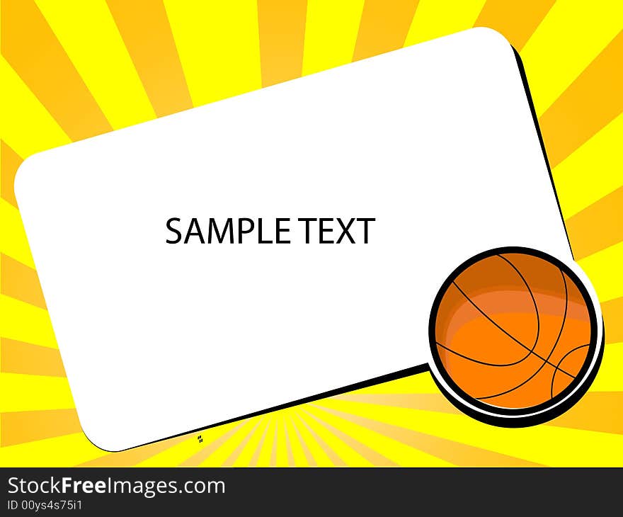 Basketball with sample text on rays