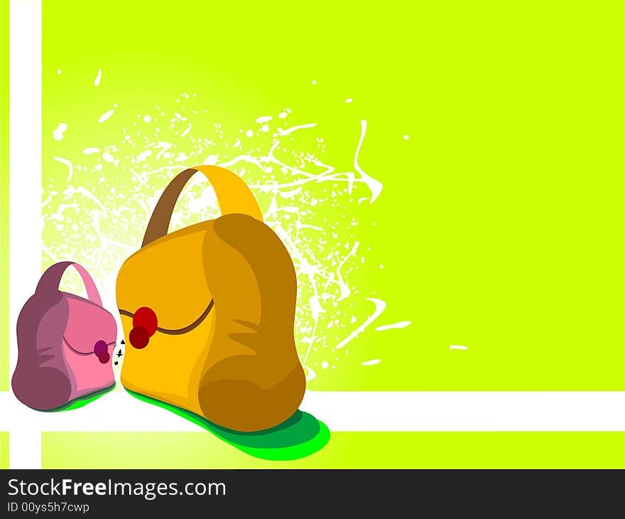 Purses with rays on gradient background