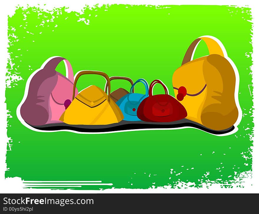 Many bags on gradient background