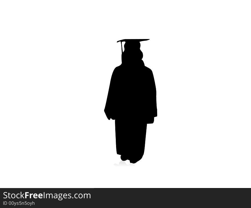 Graduation on isolated background with abstract background