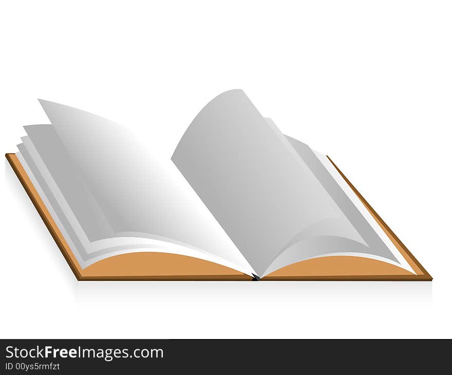 Open book on isolated background