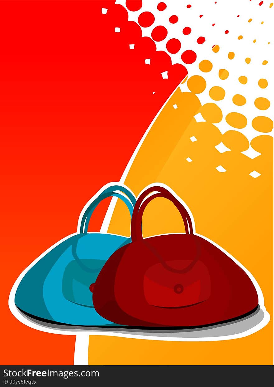 Couple of  bag on abstract background