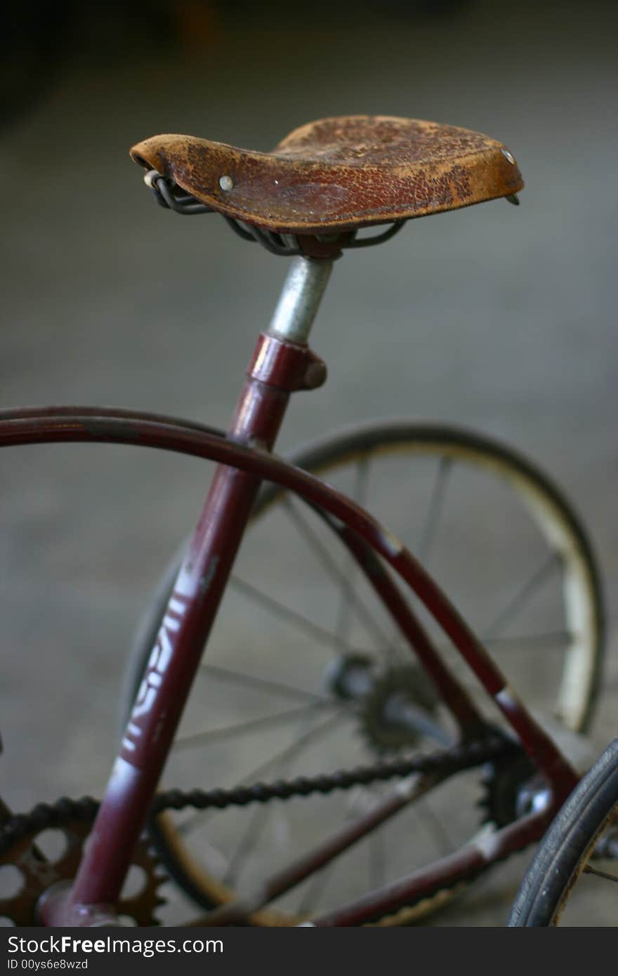 Seat of children's antique metal bicycle. Seat of children's antique metal bicycle