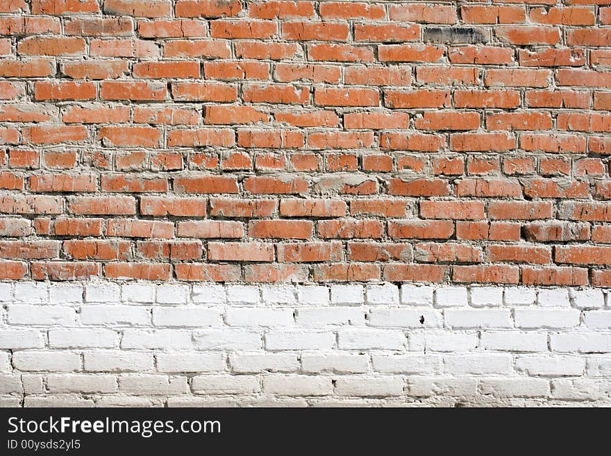 Close-up texture of old brick building