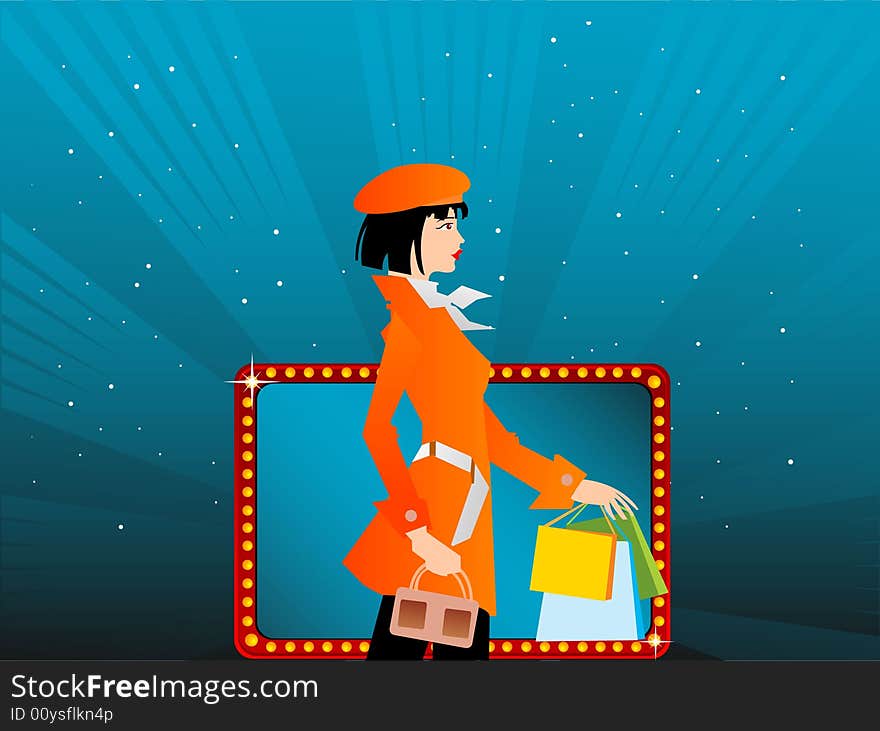 Lady with shopping bags