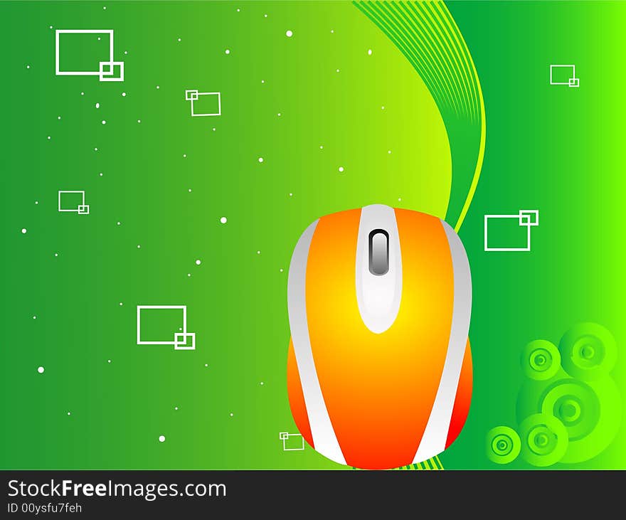 Wireless mouse on swirly background