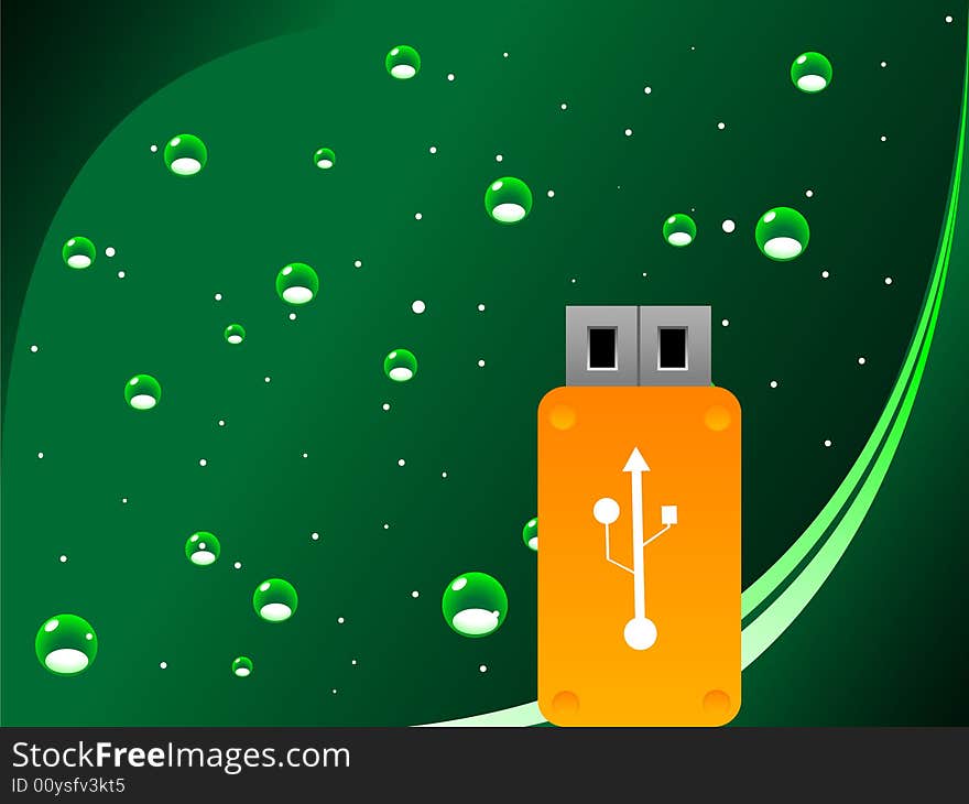 A pendrive on bubble background