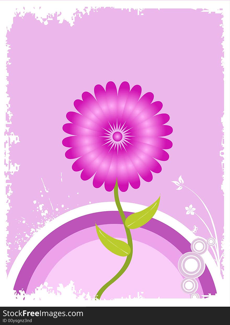 Flower plant on abstract background