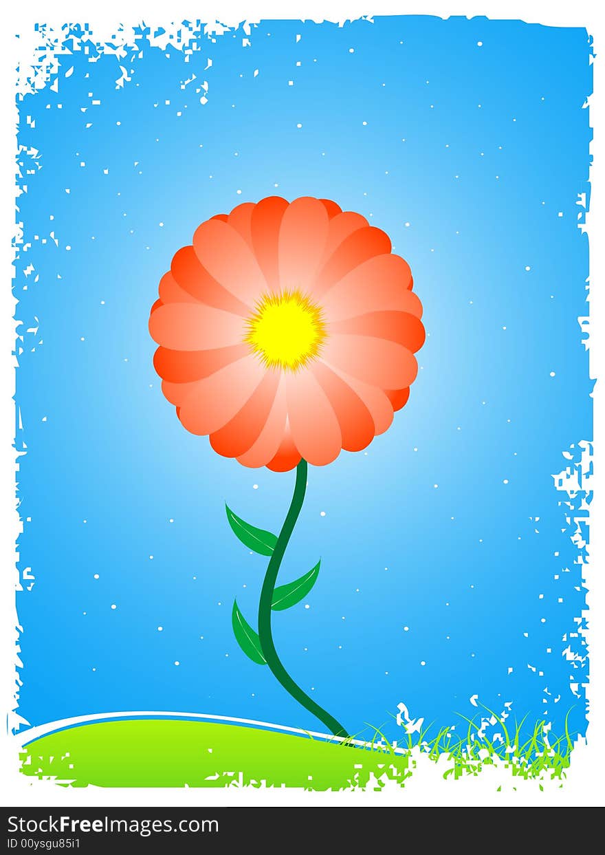 Flower plant on abstract background