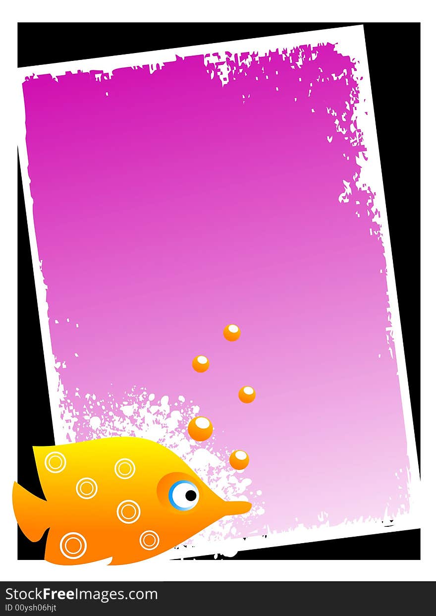 Fish with bubble on gradient background