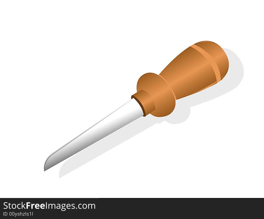 Knife with handle on isolated background. Knife with handle on isolated background