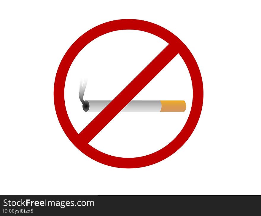 No smoking  on isolated background