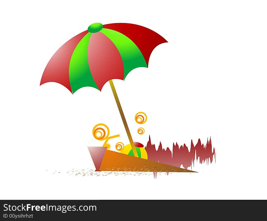 the umbrella on isolated background. the umbrella on isolated background