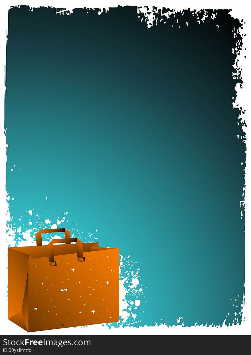 Bags on grungy gradient background. Bags on grungy gradient background