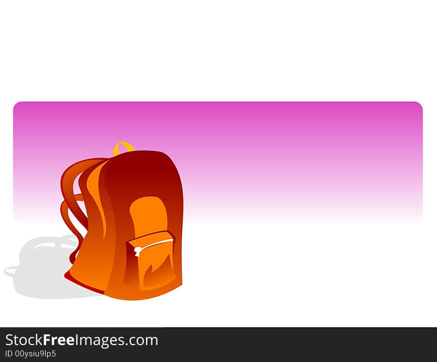 College bag on gradient background