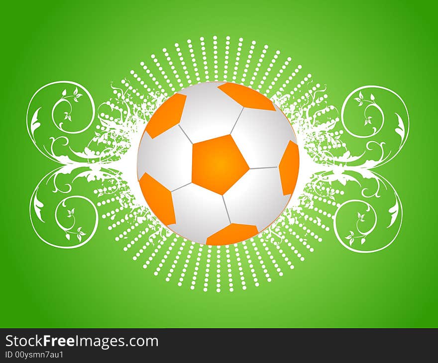 the football on floral background