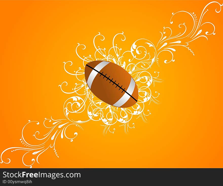 Rugby ball on floral background