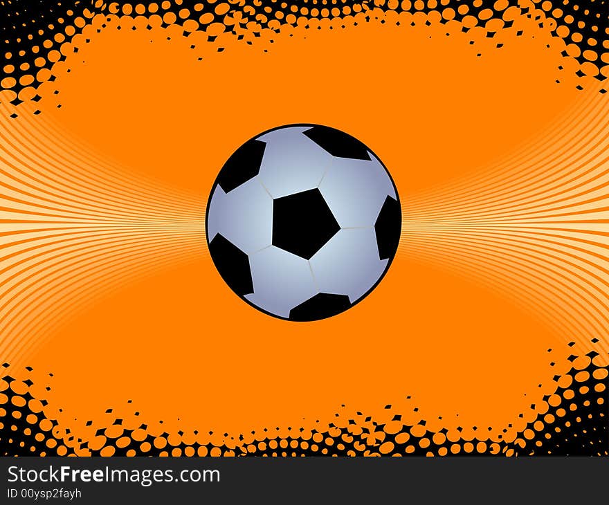 Soccer ball on abstract background