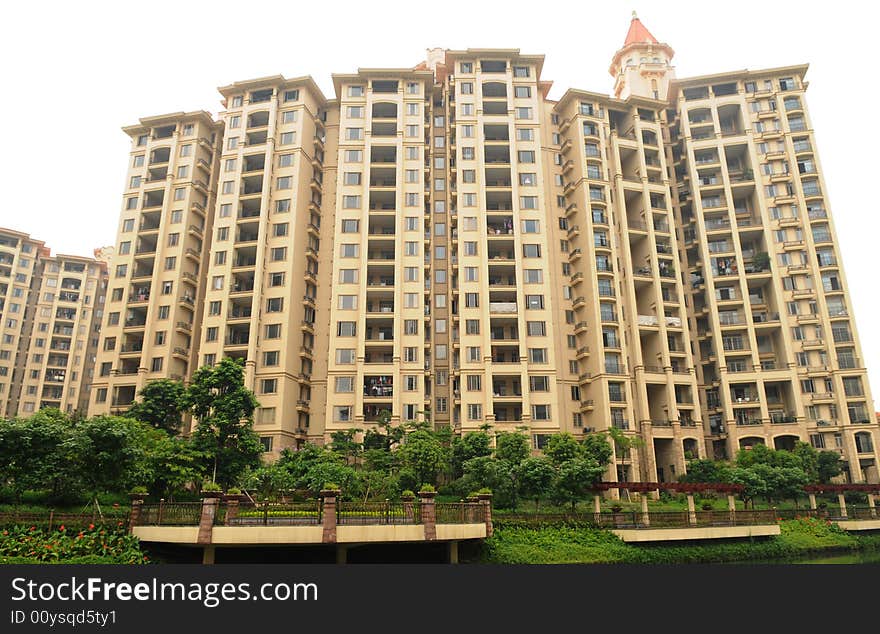 The apartment building by lake