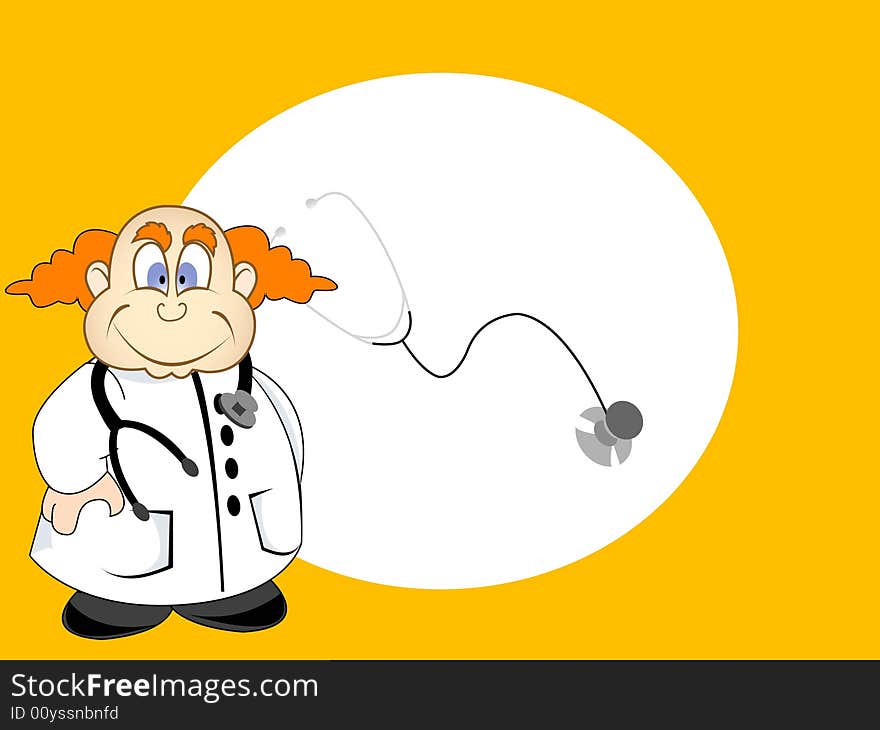 Doctor with stethoscope on circular background