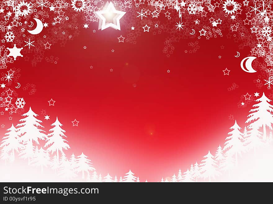 Winter background with stars - illustration