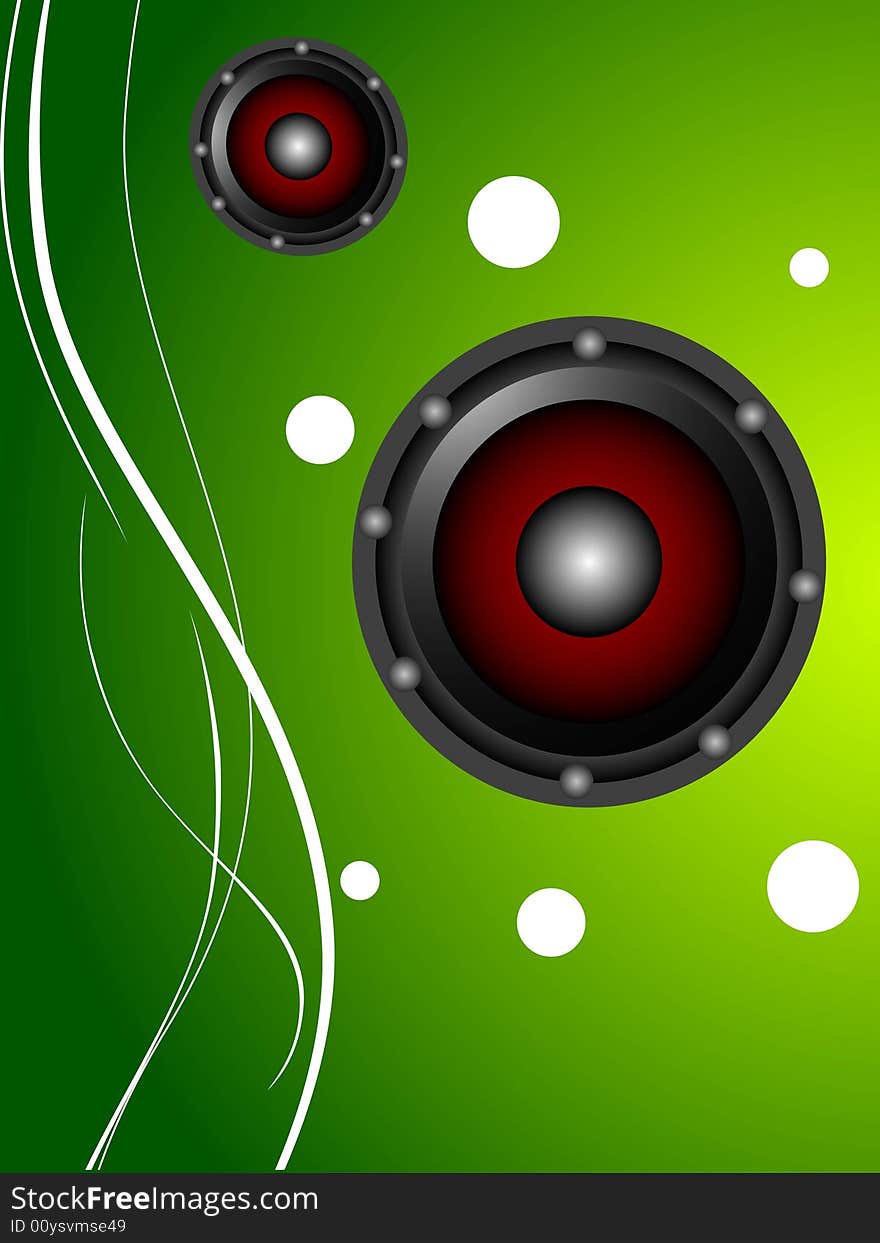 Circular speakers on gradient background