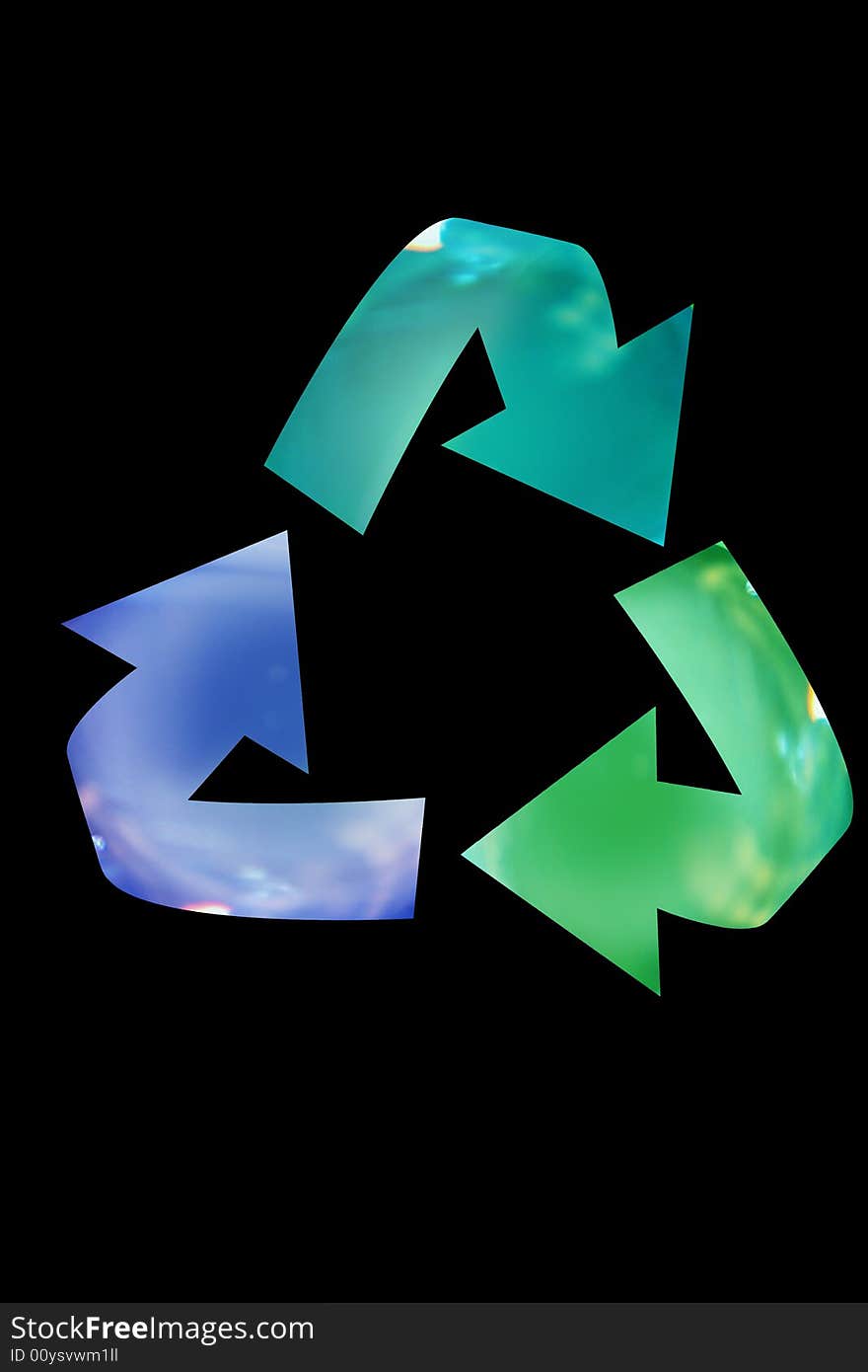 Recycle icon illustration on black background