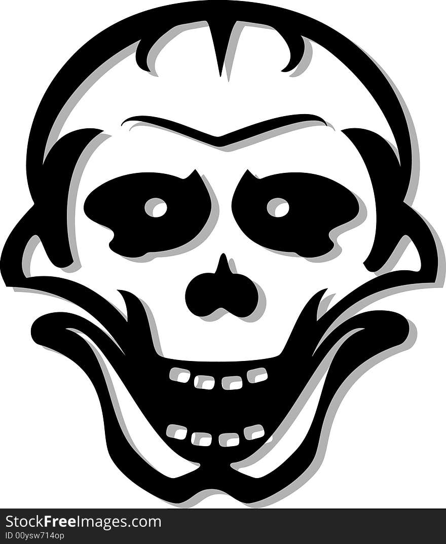 Vector illustration of a tribal skull