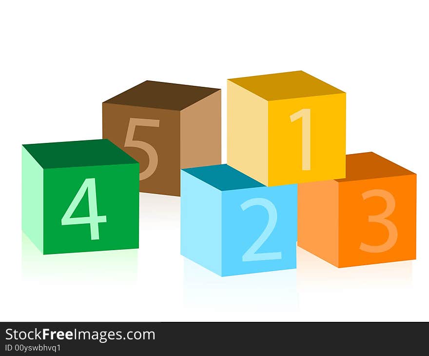 Educational blocks on isolated background