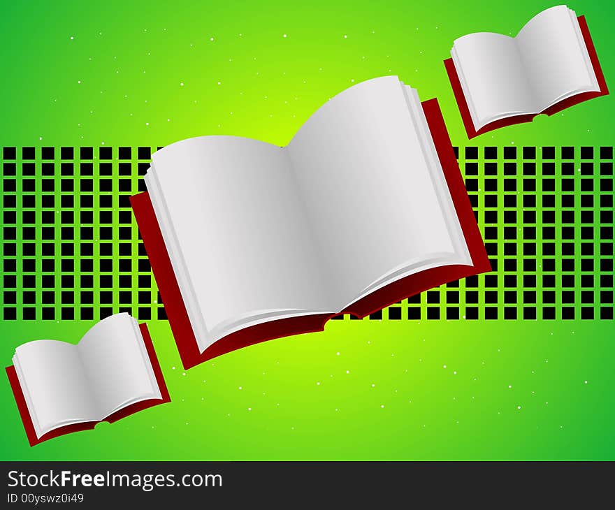 Open books on abstract background