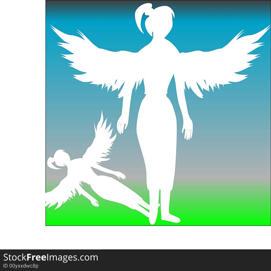 Vector Silhouette of an angel