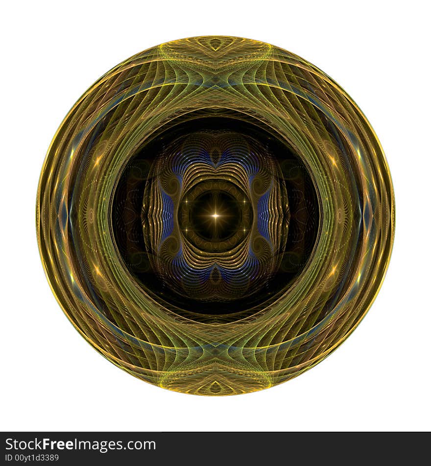 Abstract fractal image resembling an eye in a marble. Abstract fractal image resembling an eye in a marble