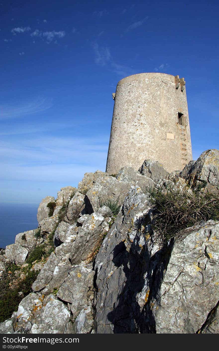 The Talaiot, tower, wiev point above a sea