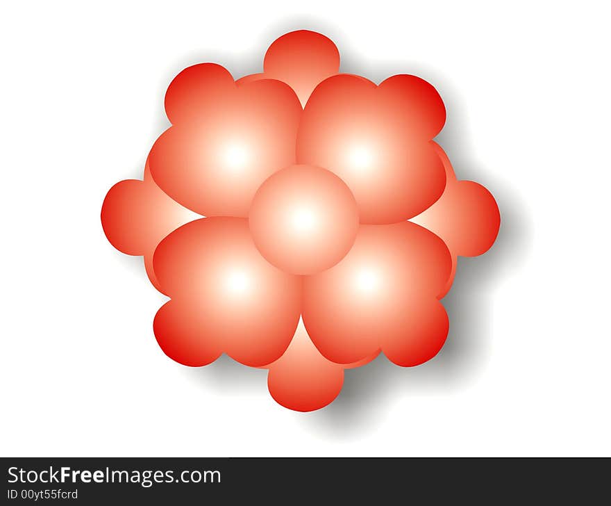 A Illustration of Cute Red Flower Bubble