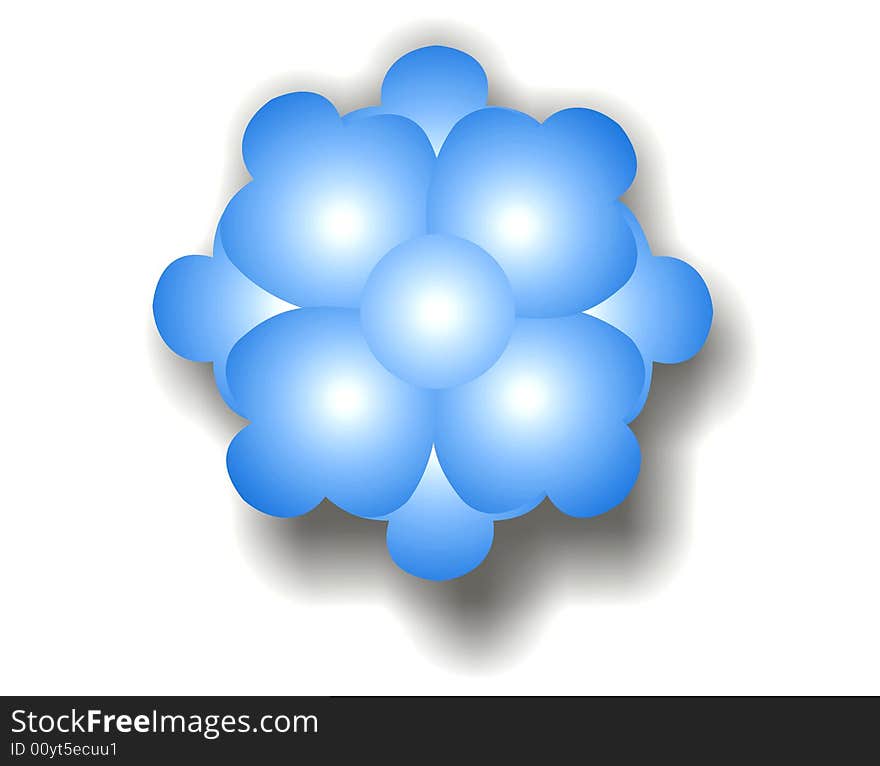 A Illustration of Cute Sky Blue Flower Bubble