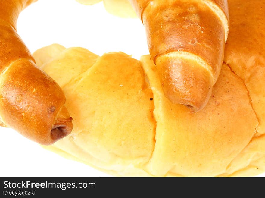 Bread rolls isolated on a white background. Bread rolls isolated on a white background.