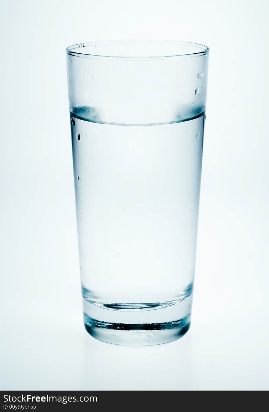 Glass of fresh and cold water