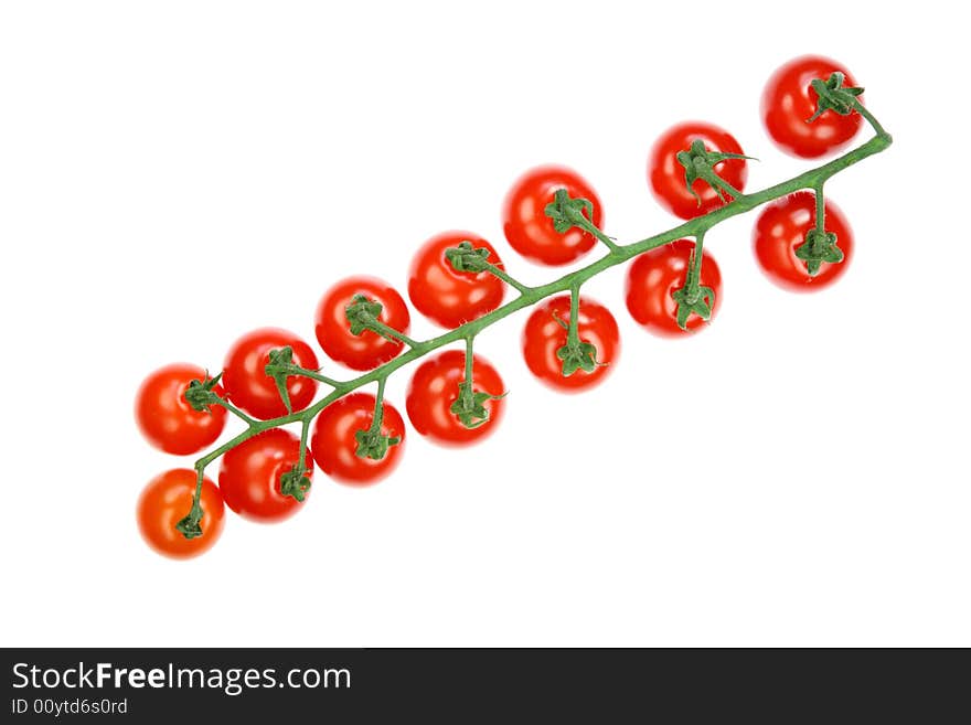 Cherry tomatoes on a white background. Cherry tomatoes on a white background.