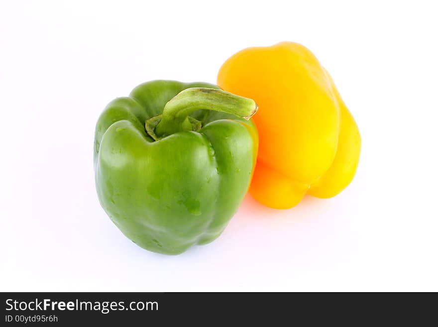 Yellow and green paprika