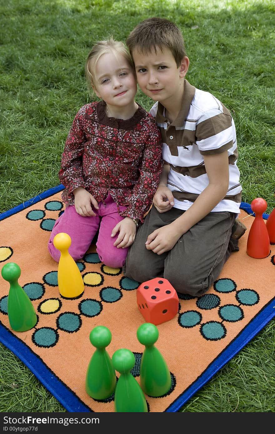 Child playing with a board