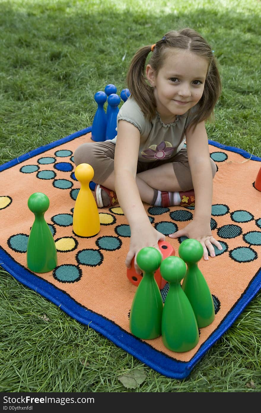 Child playing with a board