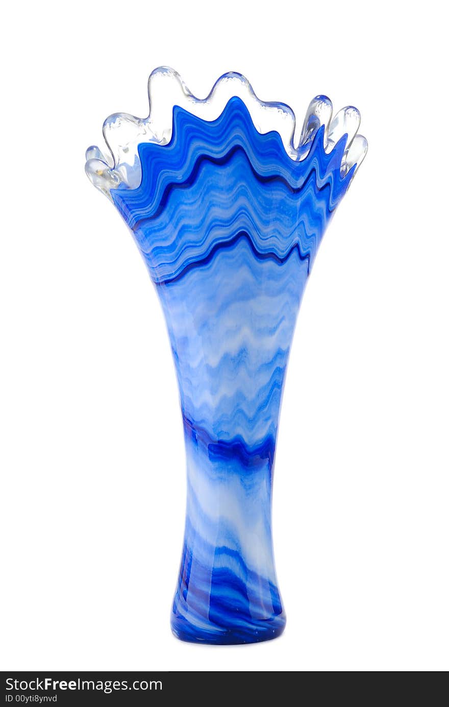 Blue vase,  isolated on a white background