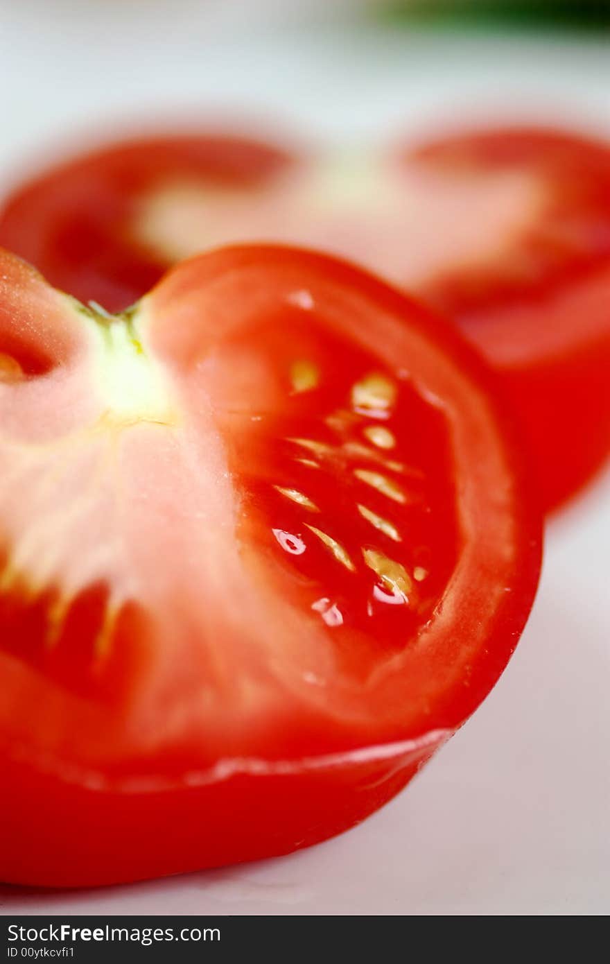 Sliced fresh red tomato