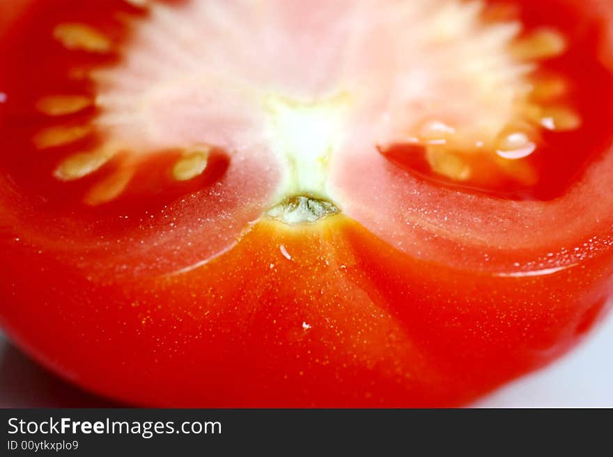 Sliced fresh red tomato