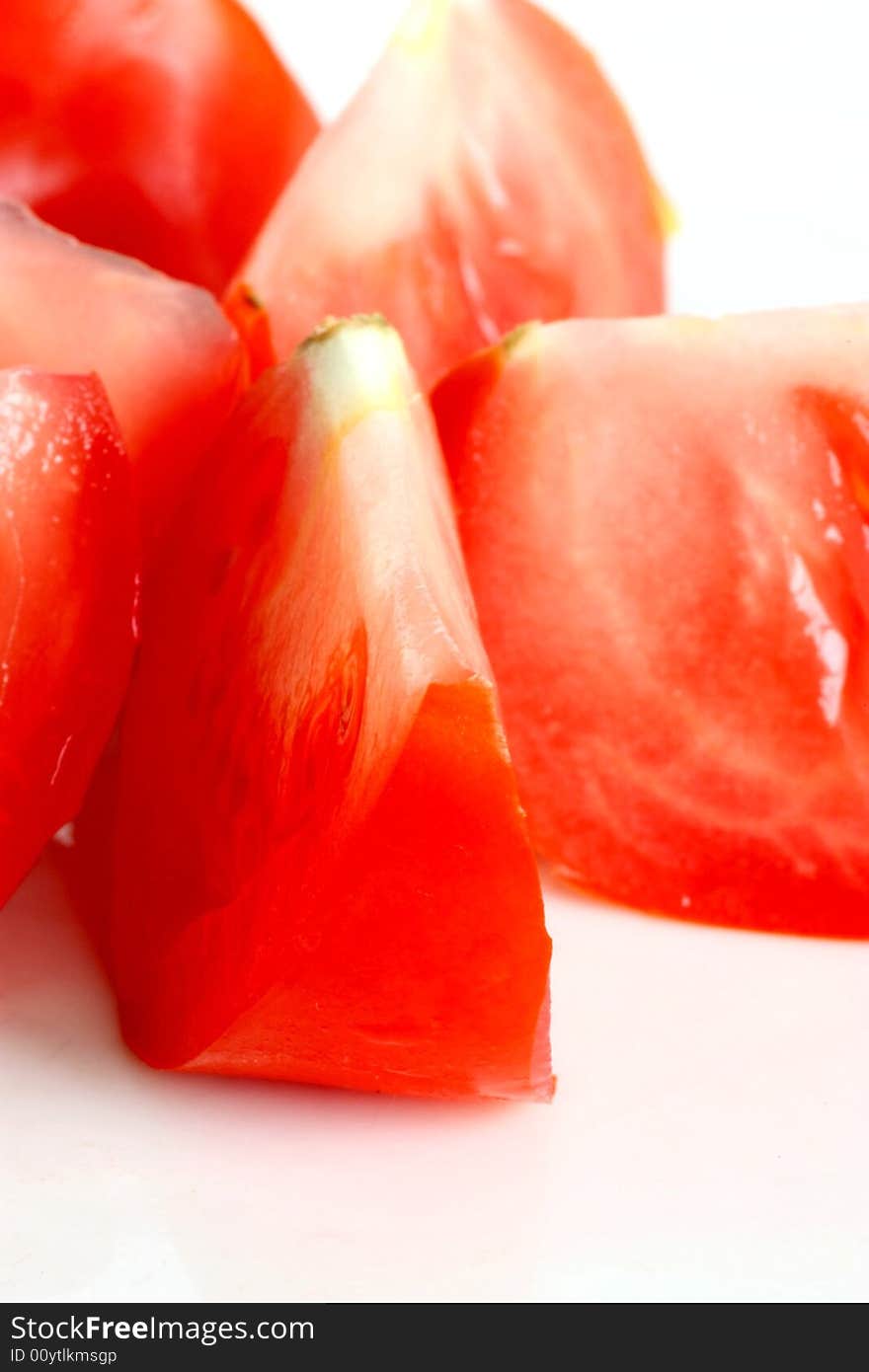 Sliced fresh red tomato