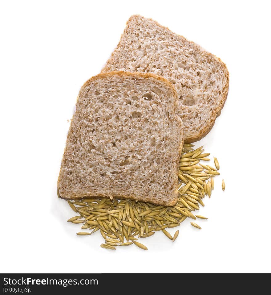 Healthy bread with seed no white background