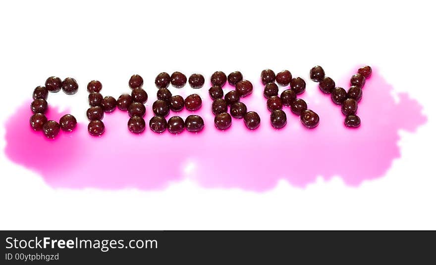 Word cherry made of cherry