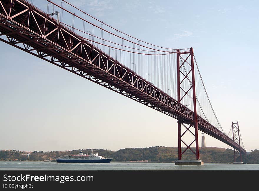 Bridge over tagus river in Lisbon